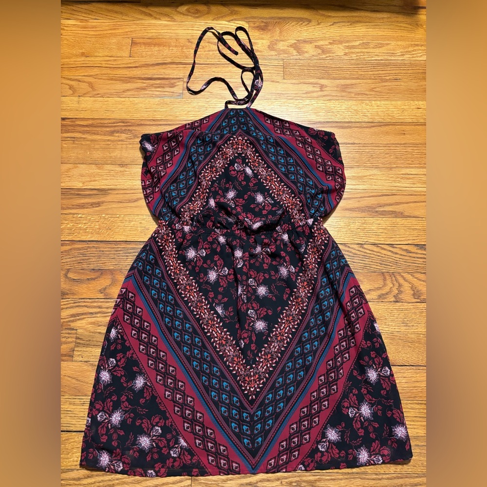 Express Black and Red Floral Dress
